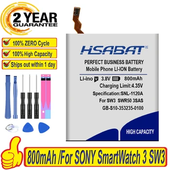 100% Оригинальный Аккумулятор HSABAT 800mAh GB-S10-353235-0100 Для SONY SmartWatch 3 SW3 GB-S10 3SAS SWR50 S10