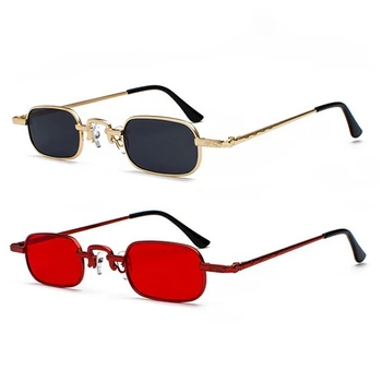 2 предмета, ретро-панк-очки, прозрачные квадратные солнцезащитные очки, женские ретро-солнцезащитные очки, мужские, металлическая оправа, черный Серый + золотой и красный