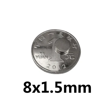 20/50/100шт 8x1,5 мм круглый Маленький магнит 8 ммx1,5 мм N35 Неодимовый магнит Диаметром 8x1,5 мм Постоянный магнит NdFeB 8* 1.5 мм