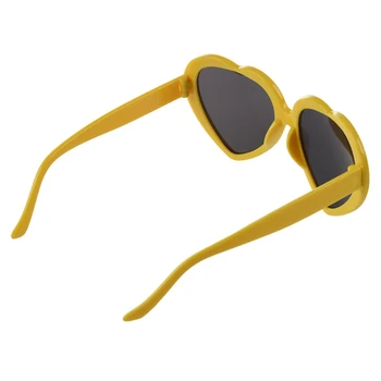 2X Модные солнцезащитные очки в форме сердца в форме летней любви желтого цвета