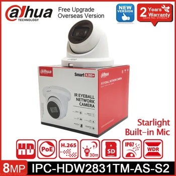 8-Мегапиксельная Веб-камера Dahua IPC-HDW2831TM-AS-S2 IR30m со встроенным микрофоном POE IP67 Starlight IP-камера безопасности заменяет IPC-HDW4631C-A