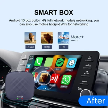 AI TV Box Wireless Carplay Android Auto-совместимый с Bluetooth беспроводной адаптер WiFi 2.4 + 5G интеллектуальный модуль QCM с 8-ядерным процессором 6125