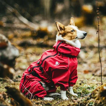 Asmpet Водонепроницаемая куртка для собак, плащ, Светоотражающая куртка для собак среднего размера, теплая зимняя одежда для домашних собак, большой комбинезон