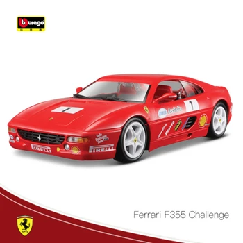Bburago 1:24 Ferrari F355 Challenge Модель Спортивного Автомобиля Из Сплава, Отлитая под давлением Металлическая Игрушка, Модель Гоночного Автомобиля Высокой Симуляции, Детская Игрушка В Подарок