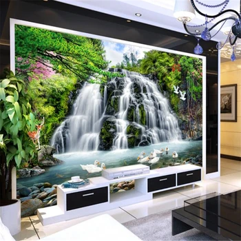 beibehang Большие обои на заказ пейзажные пейзажи вода водопады фреска фон настенная бумага 3d Европа