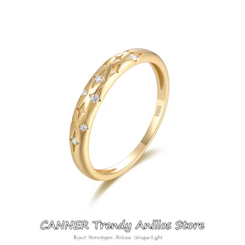 CANNER Стерлинговое серебро 925 пробы Круглой огранки, Обручальные кольца с муассанитом, выращенный в лаборатории бриллиант, кольца-кольца для женщин, ювелирные изделия anillos