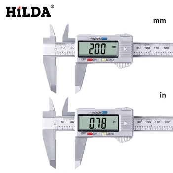 HILDA 0-150 мм Штангенциркуль цифровой Электронный Цифровой Штангенциркуль 6-Дюймовый ЖК-Микрометр Измерительный Инструмент
