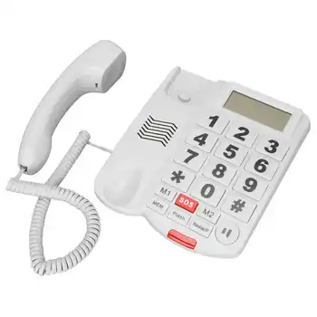 LD‑265CID Большая Кнопка Проводного Телефона С Громкой Связью в Одно касание для Пожилых Людей с Нарушениями слуха