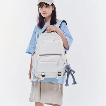 MOONBIFFY Школьные сумки в элегантном стиле для подростков, большая вместительная Простая сумка для ноутбука и книг, уменьшающая нагрузку, защищающая позвоночник, рюкзак