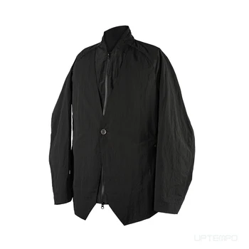 Nosucism IINTRMISSIONN куртка со скрытыми карманами 21AW с эффектом морщин, нейлоновая одежда на пуговицах из серебра 925 пробы, уличная одежда в японском стиле