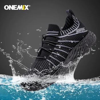 ONEMIX 2023, Новые черные кроссовки для мужчин, водонепроницаемые дышащие тренировочные кроссовки, мужская уличная противоскользящая спортивная обувь для треккинга
