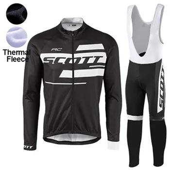 SCOTT Pro Зимние комплекты из термо-флиса для велоспорта Maillot Ropa Ciclismo, сохраняющие тепло, одежда для горных велосипедов, Велосипедная одежда, комплект для велоспорта
