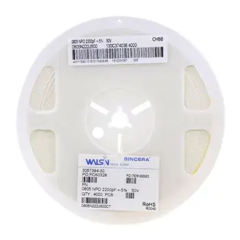 WALSIN/WalsinSMD Многослойный Конденсатор с Керамическим чипом 0603 10nF 50V 10% X7R 0603B103K500CT