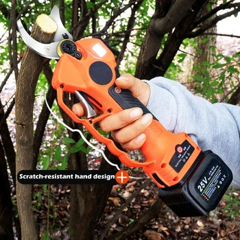 Аккумуляторный секатор 25 В 40 мм, электрические ножницы для обрезки, литий-ионный аккумулятор, эффективный резак для обрезки ветвей фруктовых деревьев Бонсай