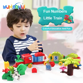 Большой размер строительных блоков DIY digital train assembly bricks детское просвещение кирпичи игрушки головоломки игрушки для раннего образования