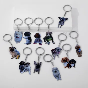 Брелок с рисунком собаки-волка из нержавеющей стали, подарок, прекрасный брелок для ключей в виде слона, кошки, лошади, подвески с животными, подвеска, сумка, ювелирные изделия