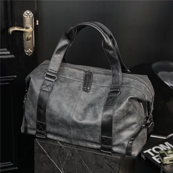 Винтажная Черная Деловая сумка-тоут, мужские дорожные сумки, Кожаная сумка через плечо для мужчин, сумка для фитнеса, мужской портфель, сумка через плечо