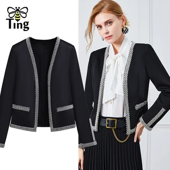Дизайнерская вышивка бисером Tingfly, винтажные элегантные короткие куртки, пальто с длинным рукавом, роскошные дизайнерские офисные женские пальто, верхняя одежда Zaful