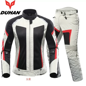 Женская мотоциклетная куртка DUHAN Защитное снаряжение Летняя дышащая сетка Jaqueta Motociclista Одежда для мотокросса на мотоциклах
