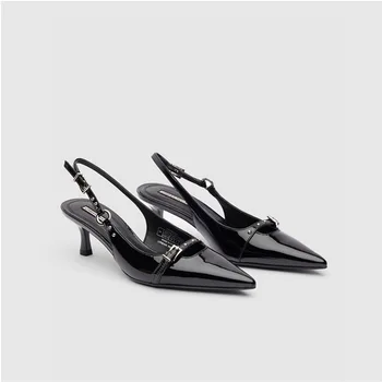Женские босоножки, женская обувь на высоком каблуке, лето 2023, новая модная женская обувь с острым носком, элегантная металлическая шпилька