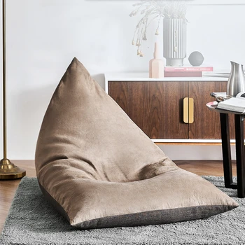 Замшевый Ленивый диван, Татами, рисовые клецки, мешок для фасоли, Тканевая подушка для спинки стула, мебель для гостиной, диван-мобиль