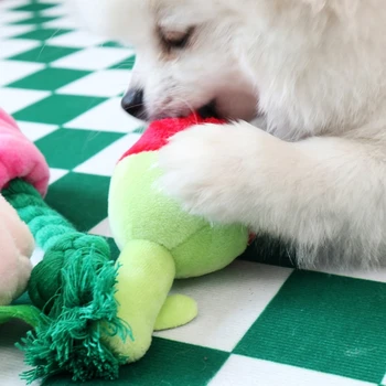 Игрушка-пищалка для собак Мягкая плюшевая игрушка-жевалка в виде цветка розы для маленьких и средних собак