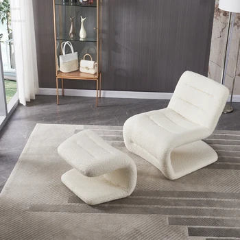 Итальянские бархатные стулья для гостиной из ягненка, Дизайнерские креативные Односпальные диванные кресла, Легкие роскошные Кресла для отдыха на балконе спальни высокого класса