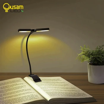 Книжный светильник USB-зажим для лампы Лампа для чтения usb led Защита глаз Настольная лампа для книг Перезаряжаемая лампа с регулировкой угла наклона на 180 ° Ночник для закладок