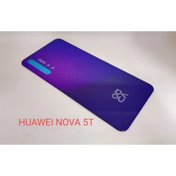 Крышка батарейного отсека для Huawei NOVA 5T Задняя крышка Стеклянный задний корпус с клейкой наклейкой для телефона