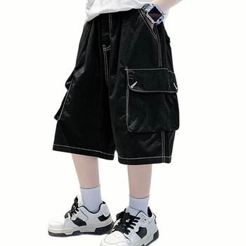 Летние короткие однотонные брюки для мальчиков, новейшие брюки для мальчиков, повседневная одежда для детей 6 8 10 12 14