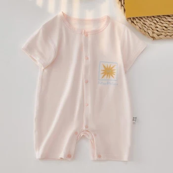 Летний комбинезон для мальчика, модальная дышащая одежда для новорожденных, комбинезон для девочки, бесплатная доставка