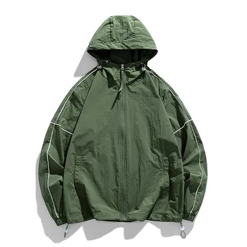 Летняя мужская куртка с капюшоном, ветровка для рыбалки, водонепроницаемые брендовые Военно-тактические куртки на тонких молниях, Толстовки для пар на открытом воздухе