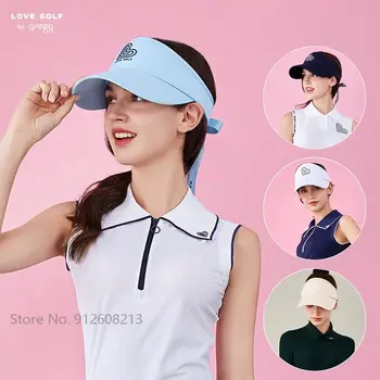 Люблю Гольф, Корейские регулируемые кепки, Женские солнцезащитные кепки для гольфа, Пустые верхние шляпы, Дышащая спортивная кепка, защищающая от пота, Остроконечная шляпа