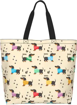 Милая сумка для собак Повседневная сумка через плечо Многоразовая сумка для покупок Дорожная сумка для продуктов Подарки для женщин