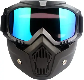Мотоциклетные очки со съемной лицевой щитком, защитные очки для гонок на квадроциклах и мотокроссе, пылезащитные от царапин - синий