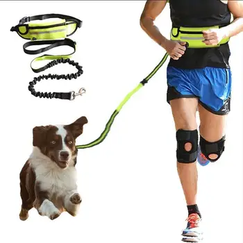 Новейший светоотражающий поводок для домашних животных, Эластичная веревка для бега трусцой для собак, поясная сумка для бега, петля для ремней, Выдвижной поводок с D-образным кольцом
