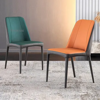 Обеденные стулья, Современный простой обеденный стул для дома, Скандинавский Кожаный Арт-минималистский Стол в ресторане отеля, Креативный стул для отдыха