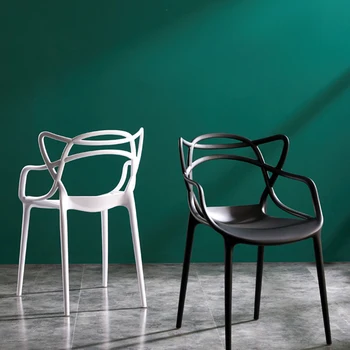 Обеденный стул для спальни, кухни, скандинавского дизайна, Эргономичный Пластиковый обеденный стул для офиса на открытом воздухе, Уникальная мебель для дома Sillas