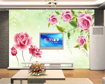 обои beibehang домашний декор в деревенском стиле романтические розы листья гостиная фон для телевизора обои для стен 3 d 