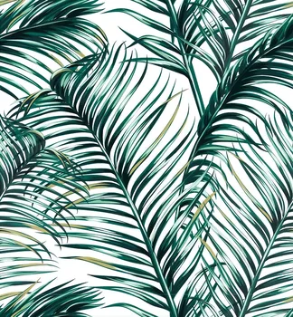 Обои с тропическими пальмовыми листьями, Отклеивающиеся обои, Съемные самоклеящиеся готовые обои с зелеными листьями для декора стен