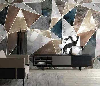 Пользовательские 3D обои фреска современный минималистичный легкий роскошный геометрический узор ретро серый фон стены papel de parede