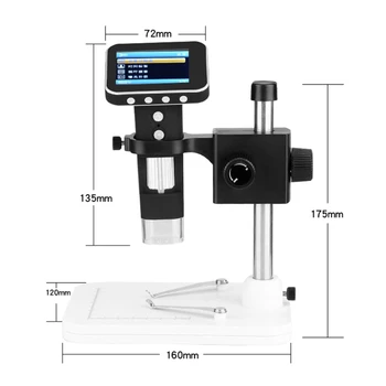 Портативный USB Цифровой мобильный микроскоп с ЖК-экраном, металлическая подставка, ручная лупа
