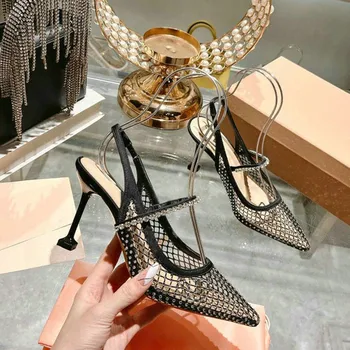 Роскошный стиль, женские туфли-лодочки из прозрачного ПВХ, роскошные стразы, свадебные туфли на высоком каблуке, Летняя обувь для выпускного вечера