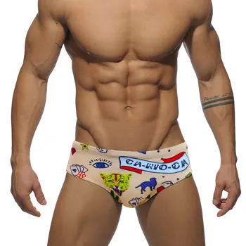 Сексуальный мужской купальник, однотонные летние плавки с подкладкой Пуш-ап, картонный купальник с принтом, мужские спортивные купальники для пляжного серфинга
