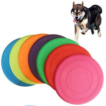 Силиконовый лоток для летающих тарелок, игрушка для собак и кошек, резиновые летающие диски, устойчивые к игре с собаками, дрессировка щенков, забавные интерактивные товары для домашних животных
