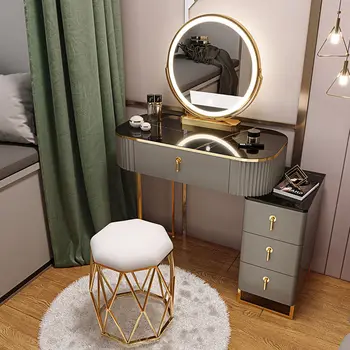 Скандинавская мебель для макияжа, туалетный столик, Туалетный столик, Передвижное Многофункциональное зеркало в спальне, Квартира