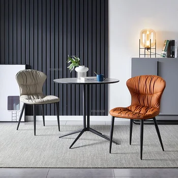 Скандинавская мебель, обеденные стулья из кованого железа для кухни, Простой удобный одноместный стул, Легкий обеденный стул с роскошной спинкой для отдыха