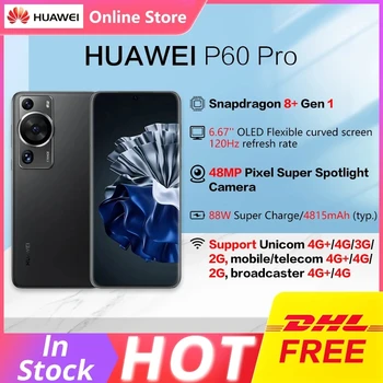 Смартфон HUAWEI P60 Pro 4G с 6,67-дюймовым OLED-Изогнутым Экраном HarmonyOS 3,1 Snapdragon 8 + Gen 1 Восьмиядерный 48-Мегапиксельный Тройной Камеры NFC