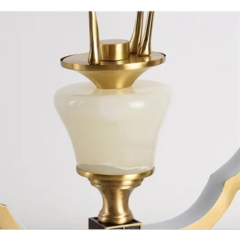 Современная настольная лампа из латуни со светодиодной подсветкой, роскошный нефритовый домашний декор для прикроватной тумбочки в гостиной