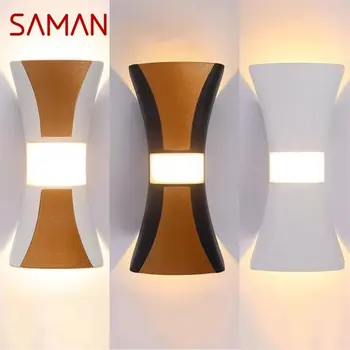 Современные уличные настенные светильники SAMAN, светодиодные бра, простая лампа, водонепроницаемая декоративная для дома, виллы на крыльце